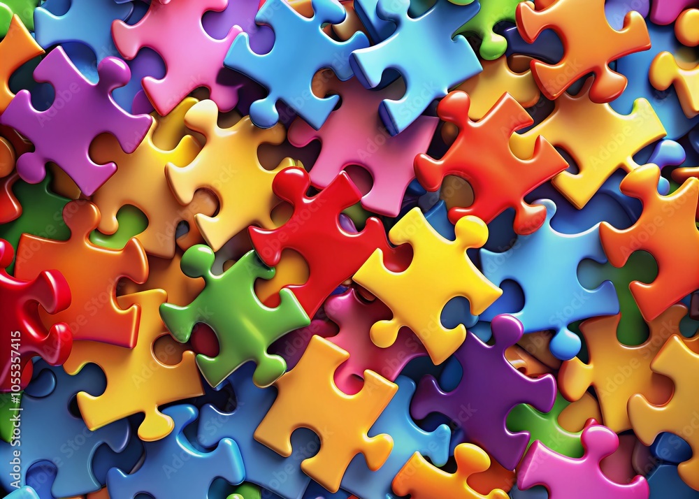 3D Cartoon Puzzle Pieces Illustration for Creative Conceptual Photography 3D Cartoon Puzzle Pieces Illustration for Creative Conceptual Photography