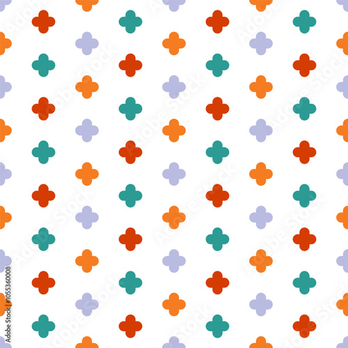 Seamless pattern with colorful cross