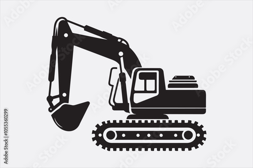 a black silhouette of an excavator