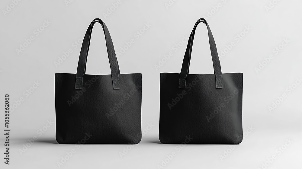 Dark shopping bag on a gray background close-up Dark shopping bag on a gray background close-up