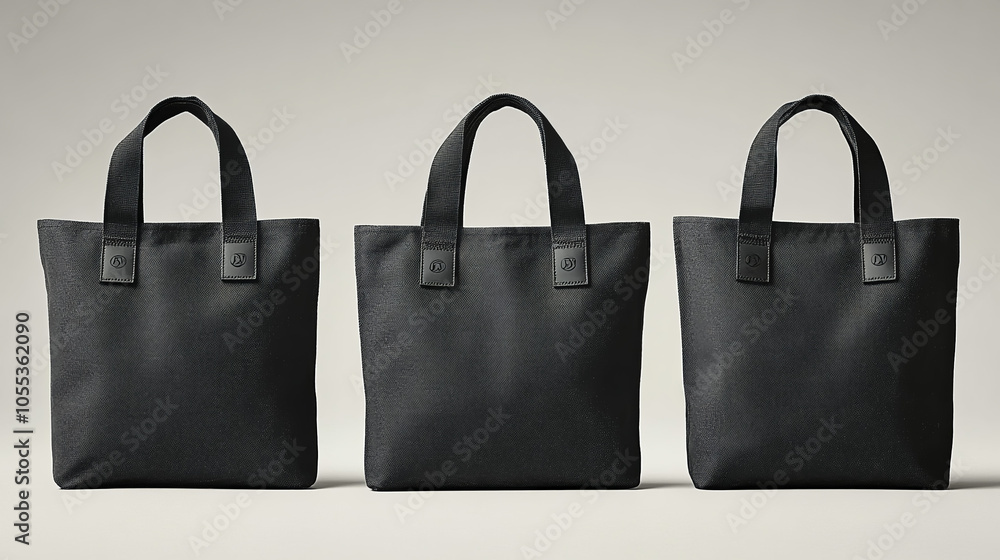 Dark shopping bag on a gray background close-up Dark shopping bag on a gray background close-up