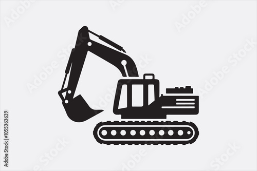 a black silhouette of an excavator