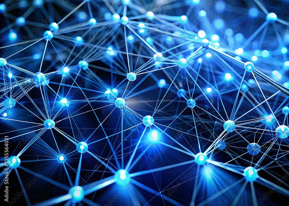 Abstract Network with Blue Lights - Macro Photography for Digital Connections and Technology Visuals Abstract Network with Blue Lights - Macro Photography for Digital Connections and Technology Visuals