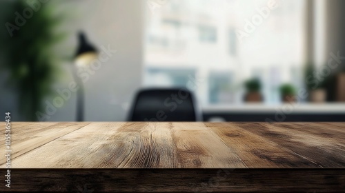 Obraz na płótnie Blurred executive office desk in professional setting ideal virtual background for online meetings, educational sessions, and business video conferences w salonie