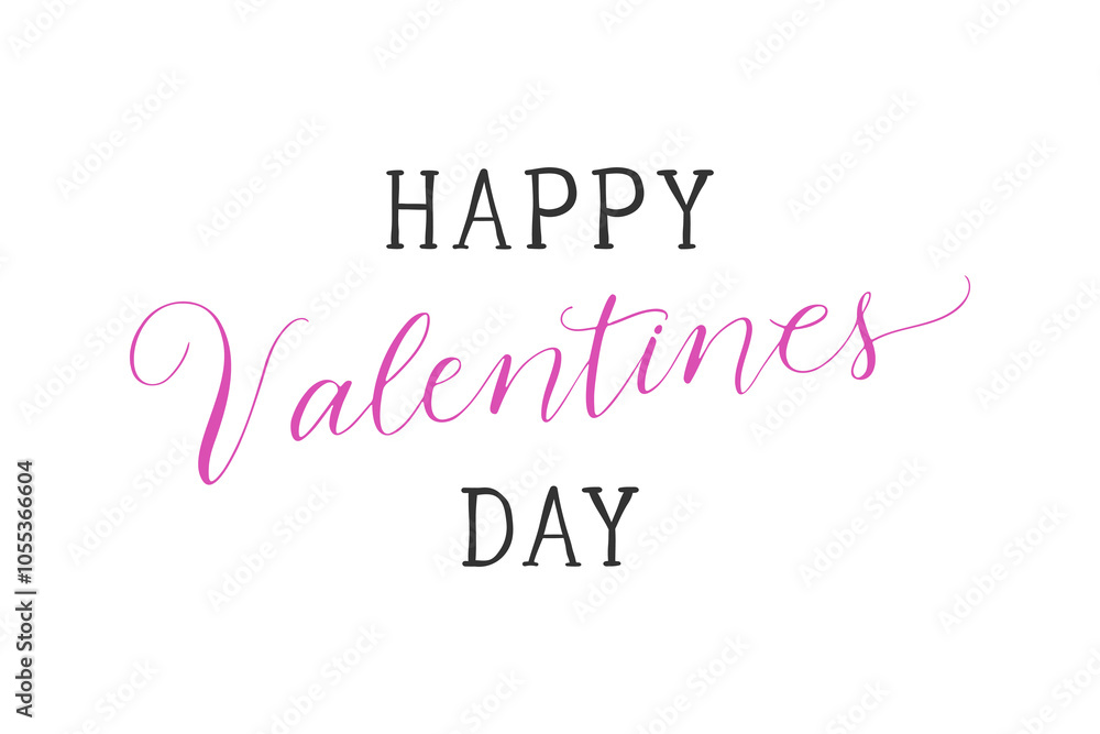 Inscription Happy Valentines Day, pink and gray text lettering for holiday design, isolated on white background. Inscription Happy Valentines Day, pink and gray text lettering for holiday design, isolated on white background.