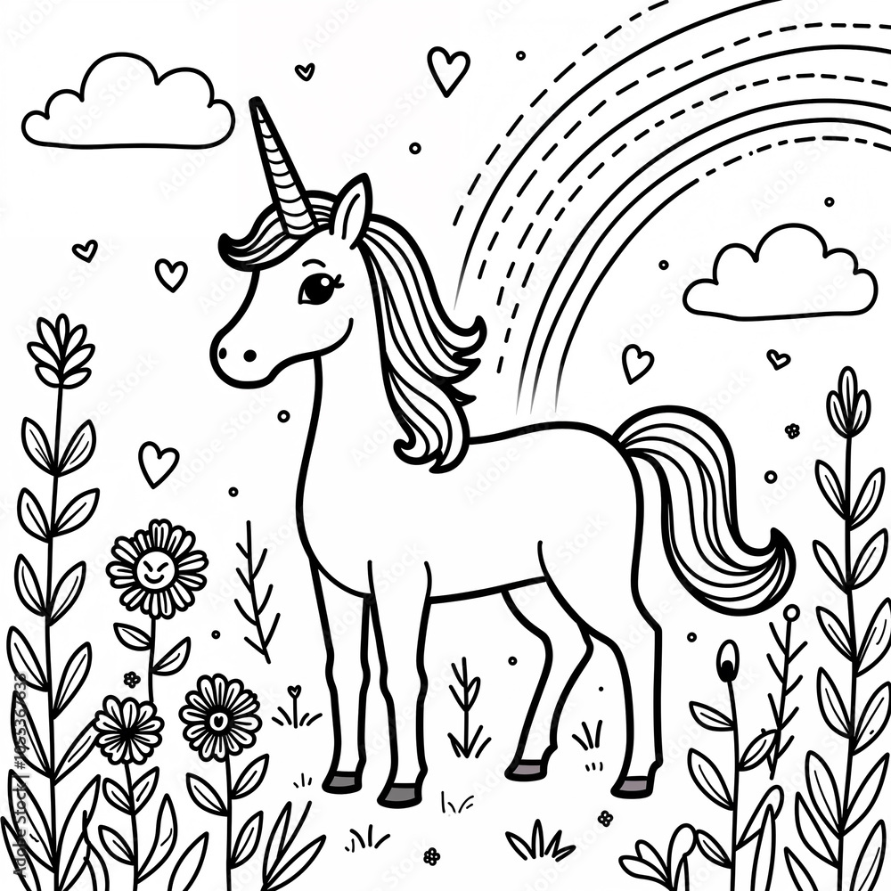 Unicorn Stock Photo with Rainbow Unicorn Stock Photo with Rainbow