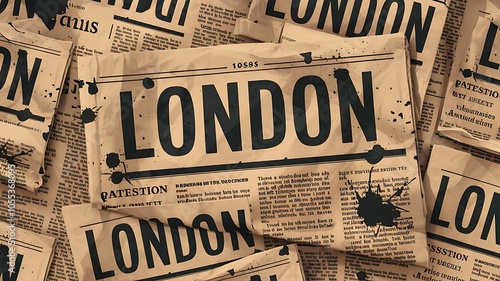 Wallpaper Mural Seamless background pattern. Newspaper "London" Torontodigital.ca