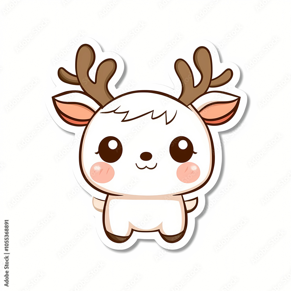Cute Rudolph Illustration in Simple Style Cute Rudolph Illustration in Simple Style