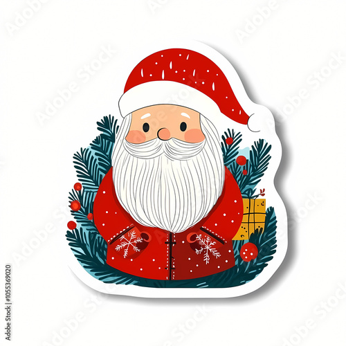 Cute Simple Saint Nicholas Sticker Illustration