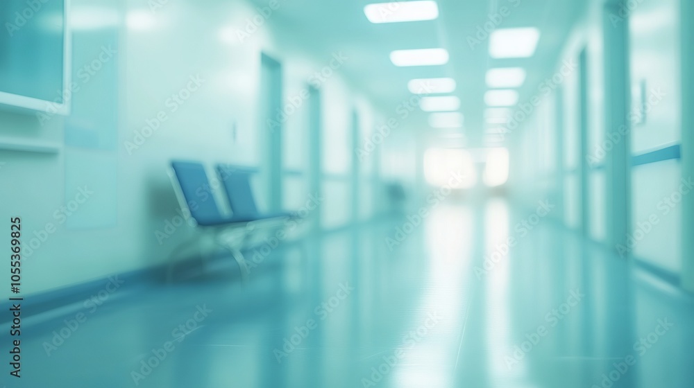 Abstract blurred hospital interior background with defocused medical hallway, bright lights, and modern healthcare facility design for medical and health industry concepts Abstract blurred hospital interior background with defocused medical hallway, bright lights, and modern healthcare facility design for medical and health industry concepts