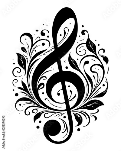  treble clef vector