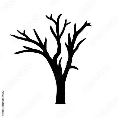 Bare tree icon vector. Tree illustration sign. Autumn symbol or logo.
