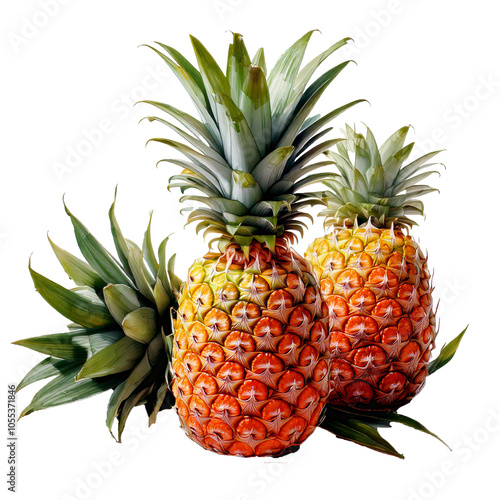 Tropical pineapple fruit in .png photo