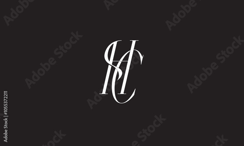 HC, CH, C , H , Abstract Letters Logo Monogram