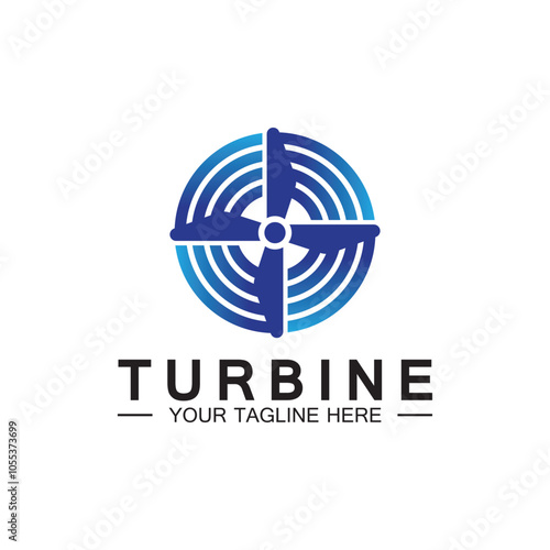 Modern Turbine logo design Logo for aviation, company, brand, industry, Wind energy power. With a modern concept.