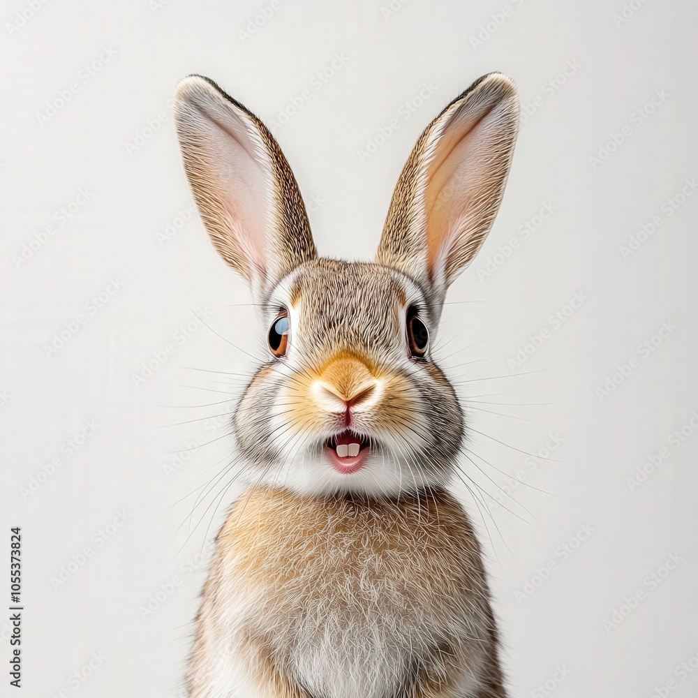 Obraz premium Surprised Rabbit with Big Ears.