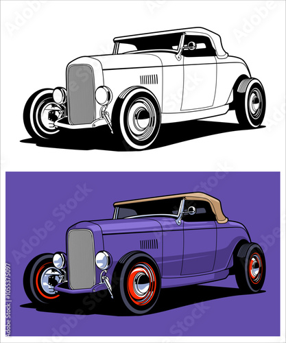 Custom Culture Hotrod Car Illustration 09