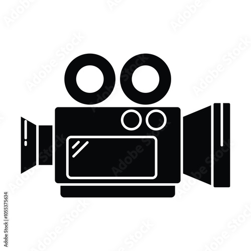 Video camera icon vector on white background