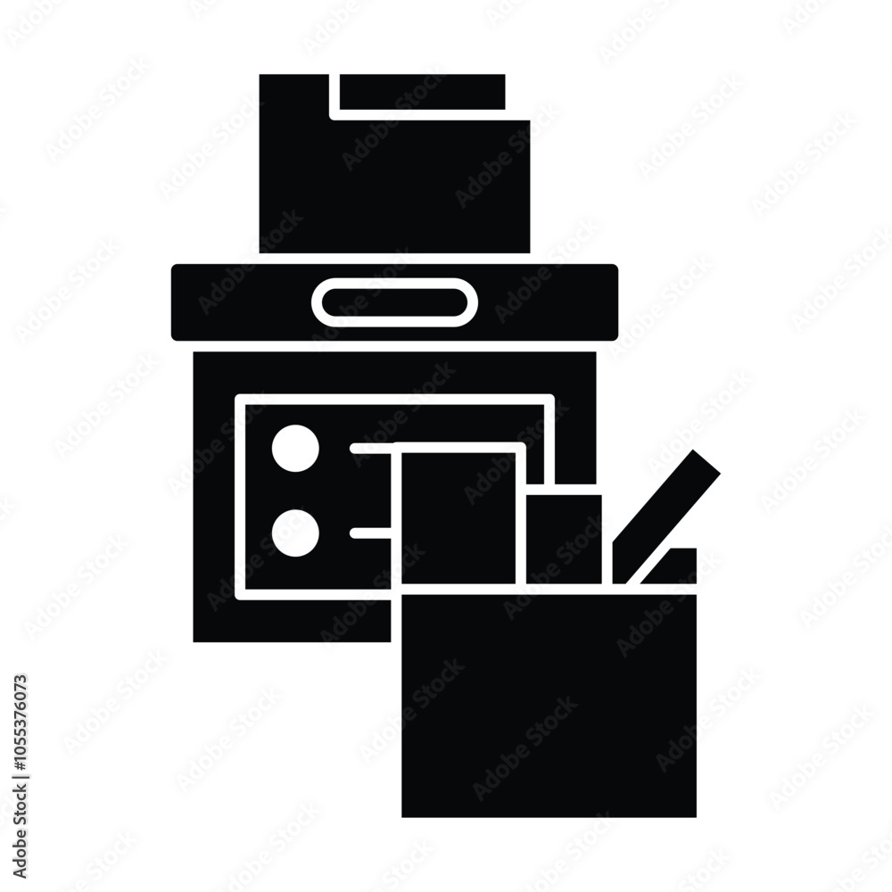 Storage box icon vector on white background Storage box icon vector on white background