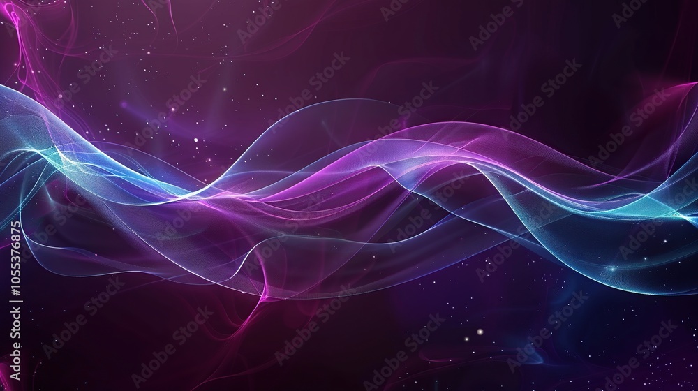 Abstract Purple and Blue Waves in Cosmic Space Abstract Purple and Blue Waves in Cosmic Space