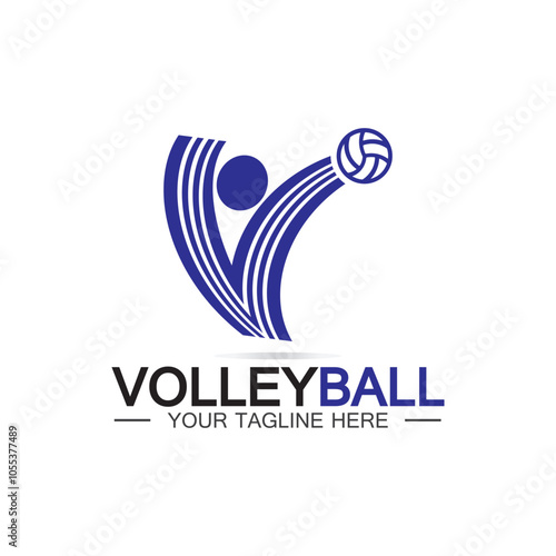 Volleyball logo icon design vector template, Modern design, isolated on white background, can use for Volleyball Championship Logo