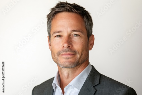 Professional man sitting for portrait with formal attire, suitable for corporate use or personal branding