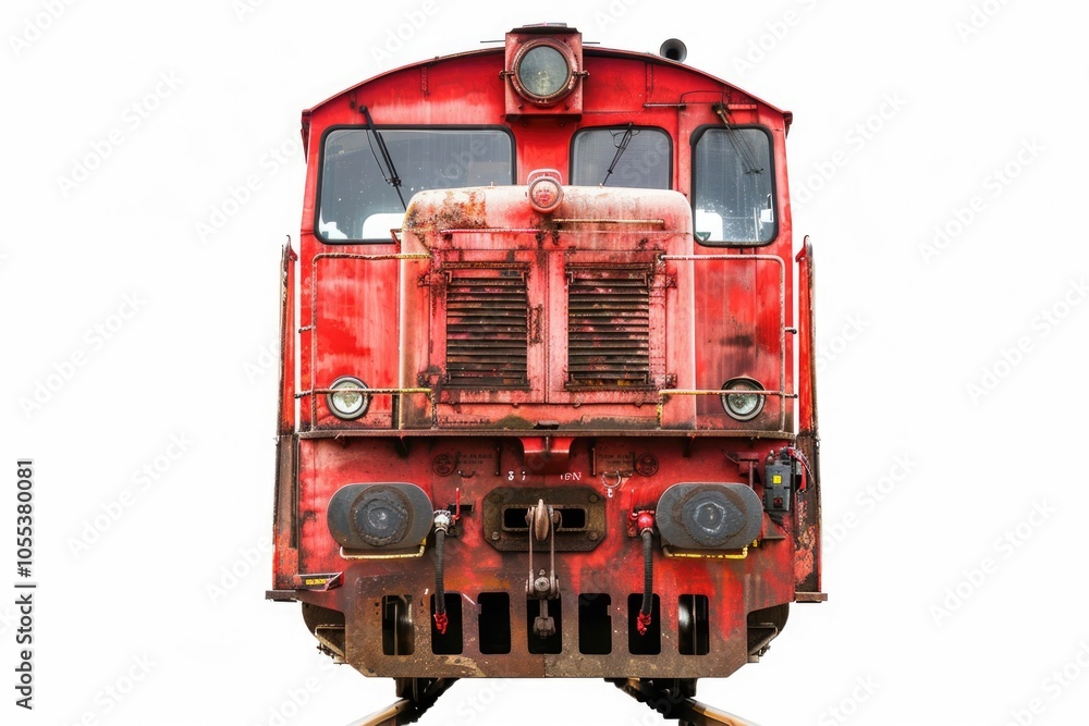 A lone train engine sitting on rusty tracks A lone train engine sitting on rusty tracks