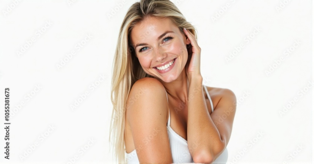 A Russian woman with a soft smile and fair skin A Russian woman with a soft smile and fair skin