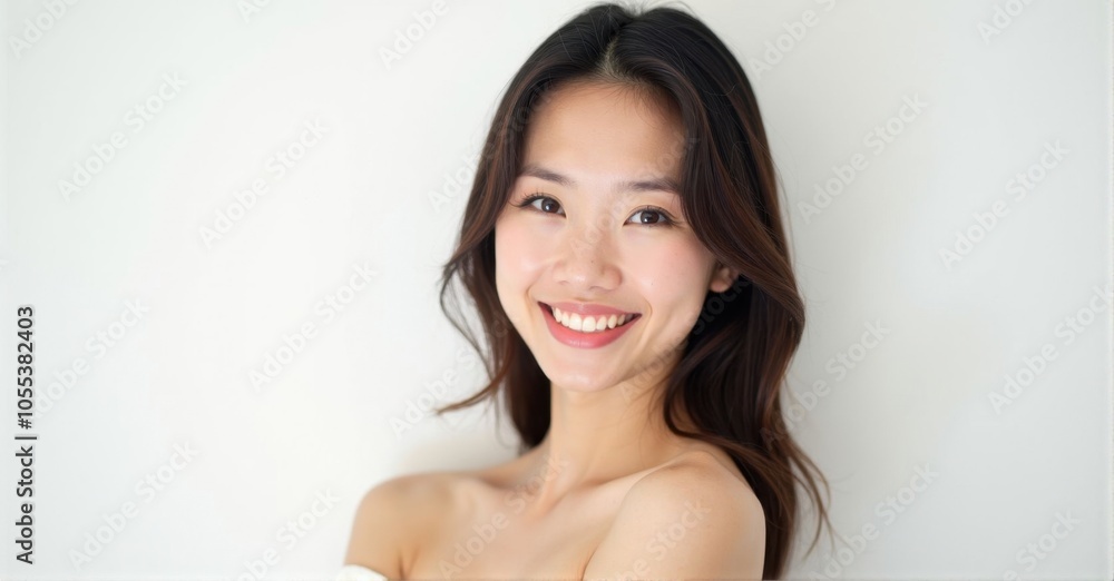 A Chinese woman with a kind smile and bright skin A Chinese woman with a kind smile and bright skin
