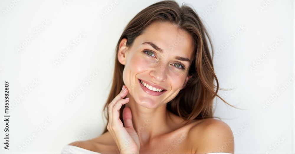 An Irish woman with a soft smile and fair skin An Irish woman with a soft smile and fair skin