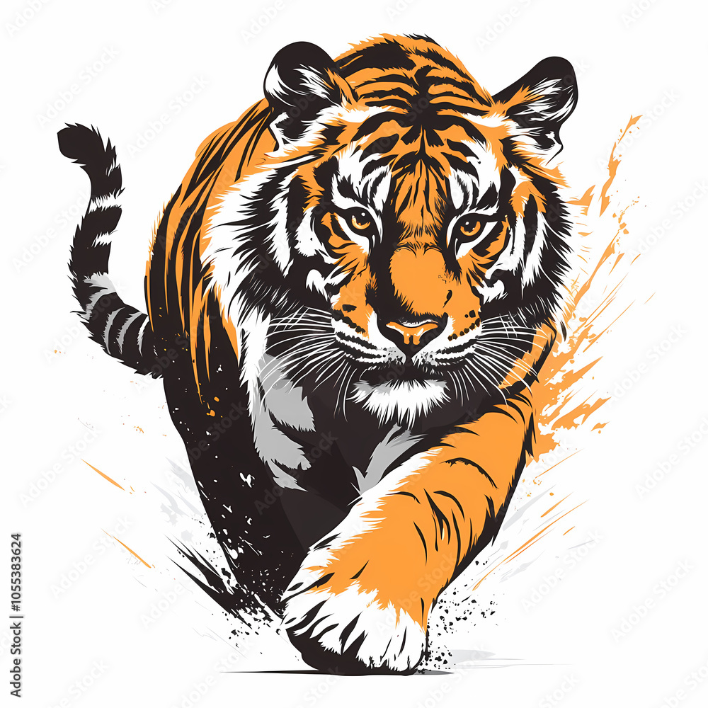 Tigers have powerful builds, bold orange fur with black stripes, and intense eyes. There is a sense of strength and grace about the tiger's face, with sharp features and a focused gaze. Tigers have powerful builds, bold orange fur with black stripes, and intense eyes. There is a sense of strength and grace about the tiger's face, with sharp features and a focused gaze.