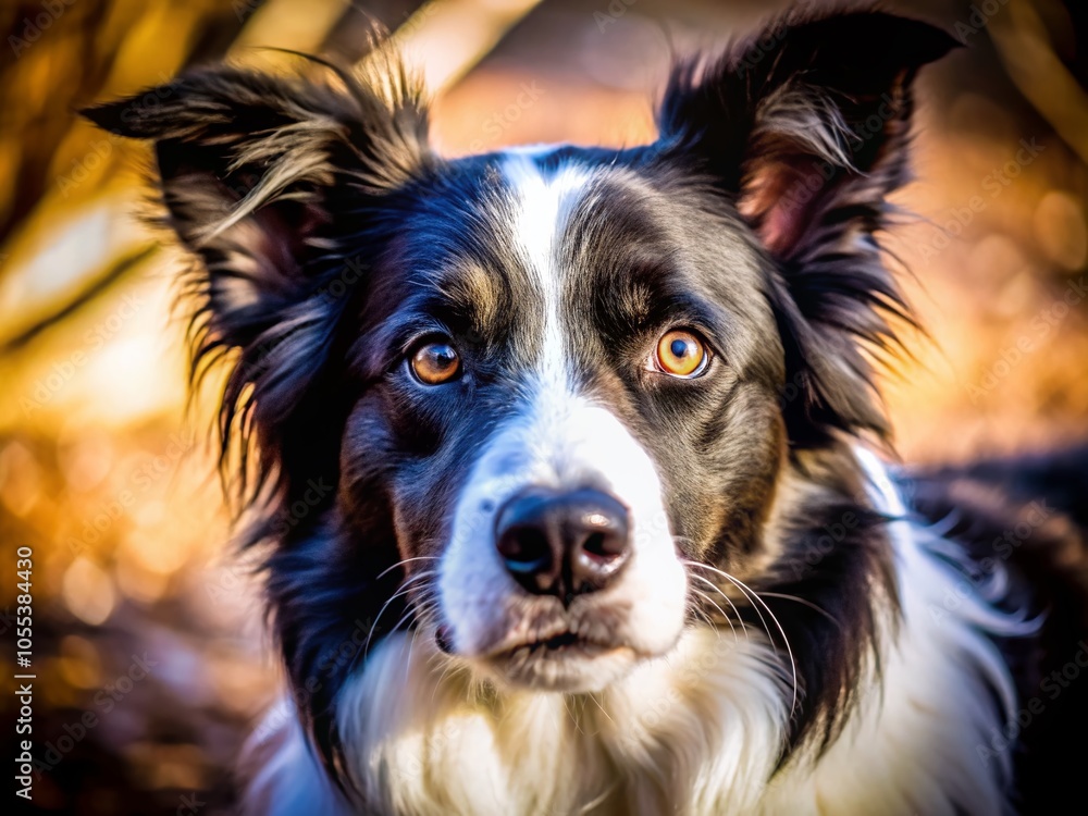 Black and White Tilt-Shift Portrait of a Border Collie Dog in Stunning Detail Black and White Tilt-Shift Portrait of a Border Collie Dog in Stunning Detail