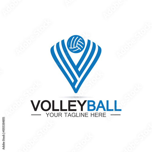 Volleyball logo icon design vector template, Modern design, isolated on white background, can use for Volleyball Championship Logo