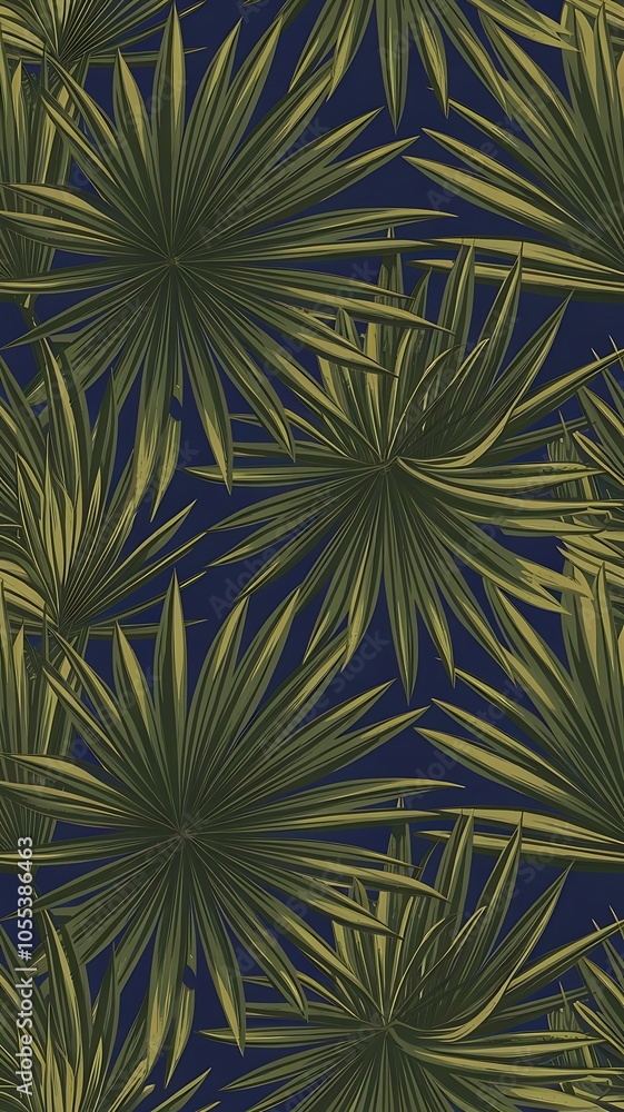 Obraz premium Seamless tropical pattern with palm leaves for fabric design and other uses.