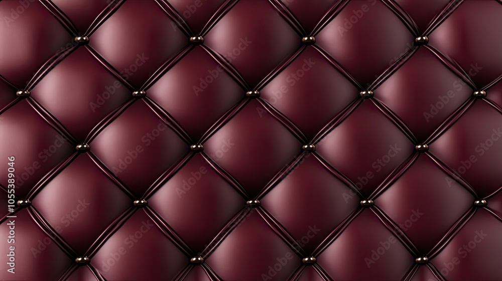 Fototapeta premium Elegant burgundy tufted leather texture background