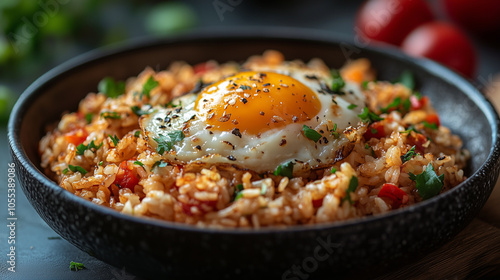 Nasi Goreng Dish and Ingredients 