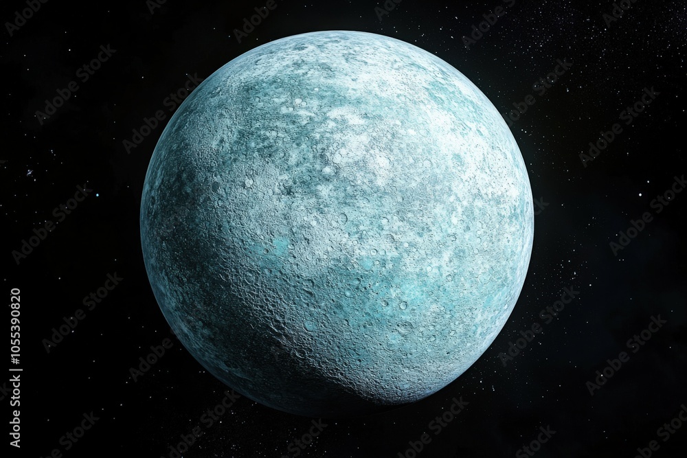 Fototapeta premium Uranus Planet Art Astronaut Cosmos Background with Celestial Elements