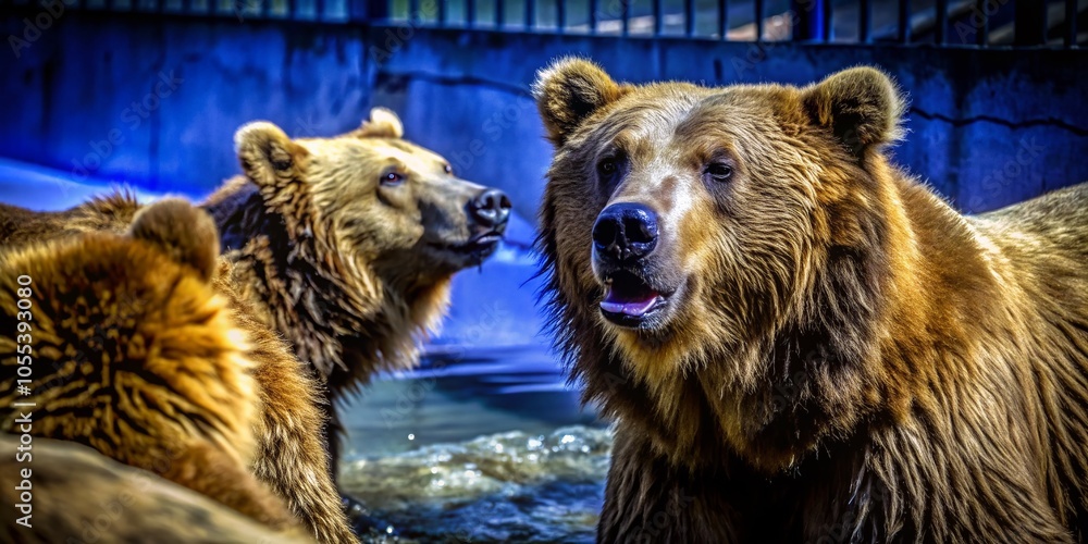 Fototapeta premium Captivating Candid Photography of Bears at the Zoo: Nature's Majestic Creatures