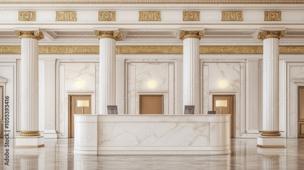 Fototapeta premium Elegant Reception Area with Classic Design Features