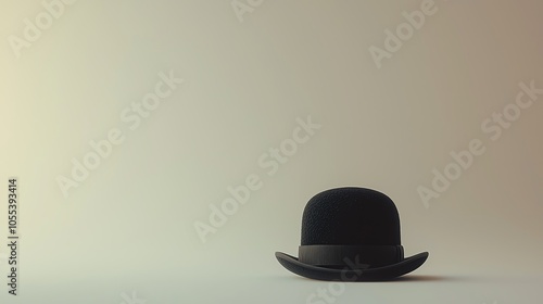 Traditional bowler hat in black, isolated on a white background, showcasing classic British style and silhouette