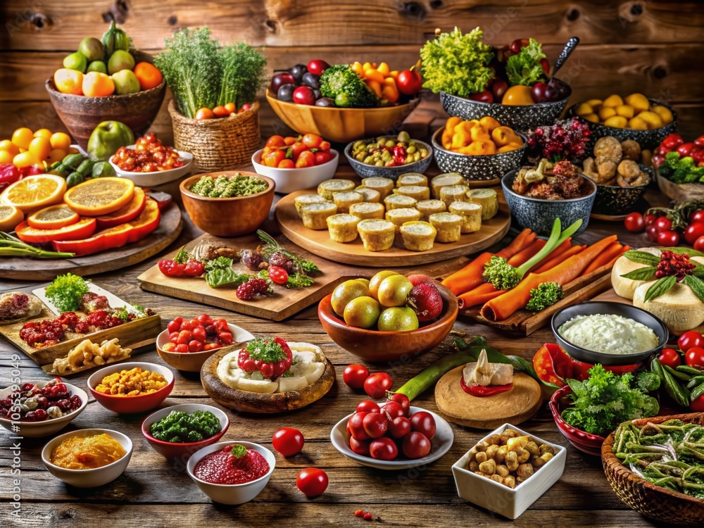 Captivating Panoramic Food Spread: Culinary Delights for Every Tastebud Captivating Panoramic Food Spread: Culinary Delights for Every Tastebud