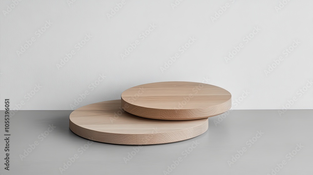 Minimalist Wooden Serving Boards on Gray Surface Minimalist Wooden Serving Boards on Gray Surface