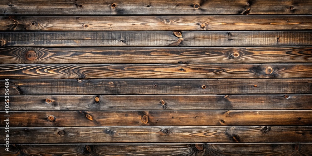 A Rustic Wooden Wall with a Rich, Dark Brown Tone, Featuring a Series of Horizontal Planks Interwoven with Natural Knots and a Smooth, Aged Texture A Rustic Wooden Wall with a Rich, Dark Brown Tone, Featuring a Series of Horizontal Planks Interwoven with Natural Knots and a Smooth, Aged Texture