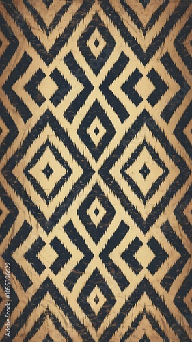 Abstract seamless tileable pattern. Grunge abstract grunge vintage pattern. Tribal ikat style. Vector image.