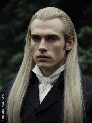 a medieval aristocratic image of Lucius Malfoy