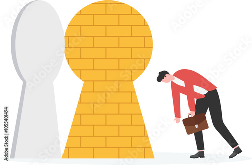 The door to success is blocked by a brick wall

