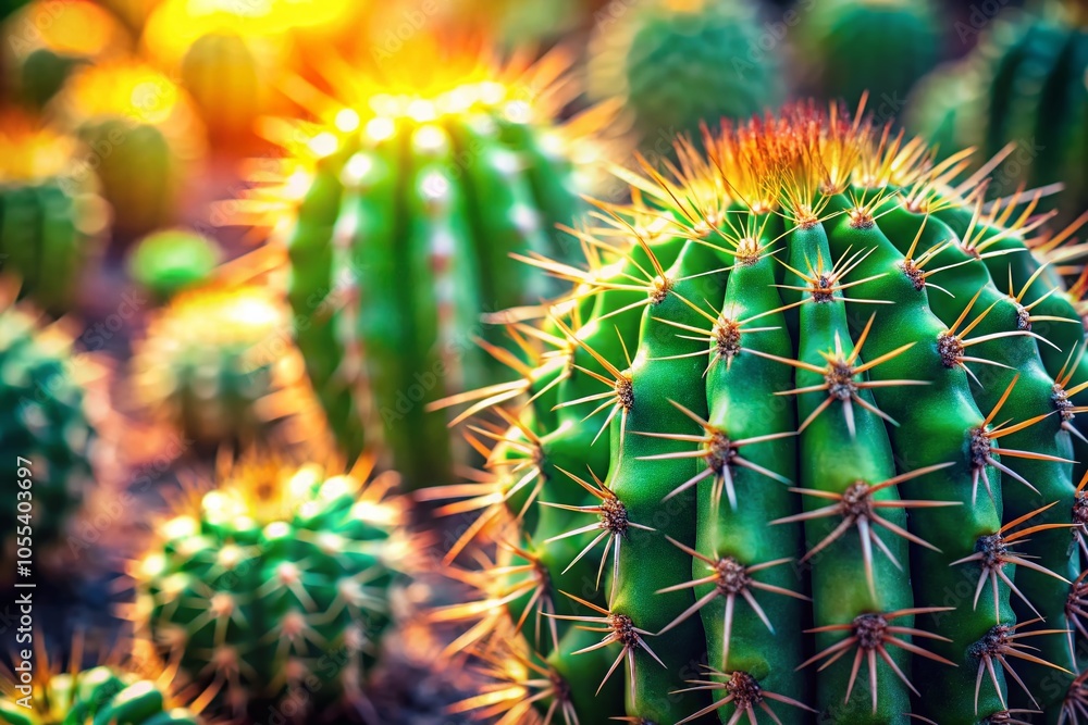 Close Up of Thorny Green Cactus in Ornamental Pot for Home Decoration, Perfect for Plant Lovers and Interior Close Up of Thorny Green Cactus in Ornamental Pot for Home Decoration, Perfect for Plant Lovers and Interior