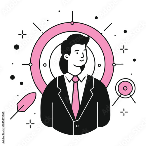  target business illustration of a man 