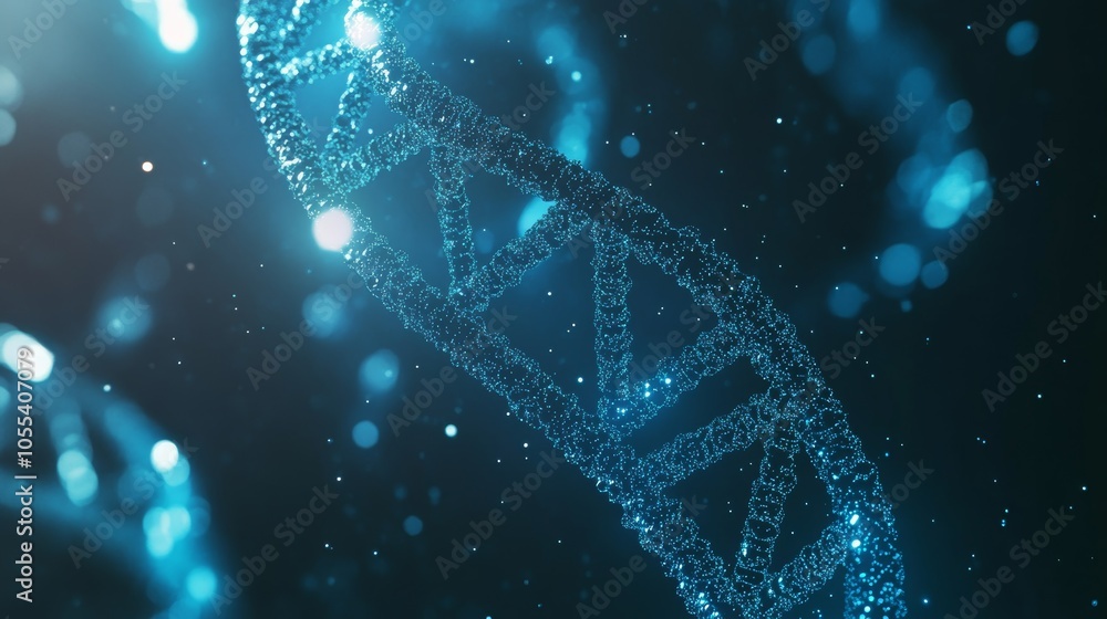 DNA structure depicted as an abstract background for medical and healthcare themes, showcasing a futuristic technology concept of DNA set against a high-tech blue backdrop DNA structure depicted as an abstract background for medical and healthcare themes, showcasing a futuristic technology concept of DNA set against a high-tech blue backdrop