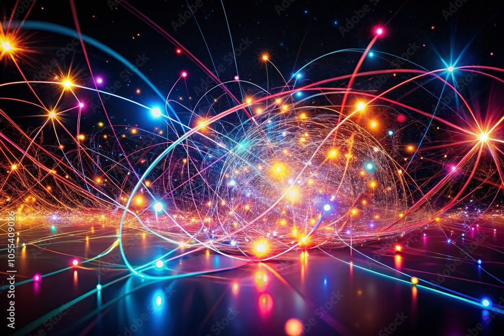 Colorful Glowing Shapes with Futuristic Particles and Dynamic Lines for Stunning Minimalist Abstract Visuals Colorful Glowing Shapes with Futuristic Particles and Dynamic Lines for Stunning Minimalist Abstract Visuals
